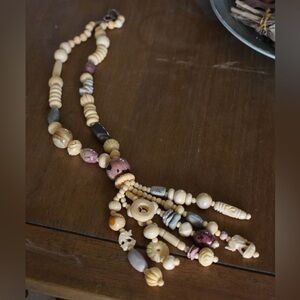 Vintage Carved Bead Necklace